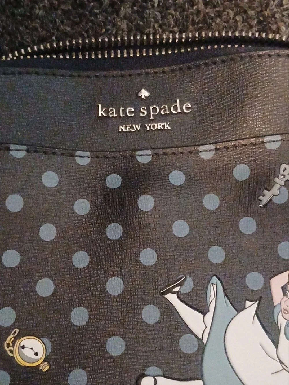 kate spade Black Polka Dot Alice in Wonderland Crossbody Bag